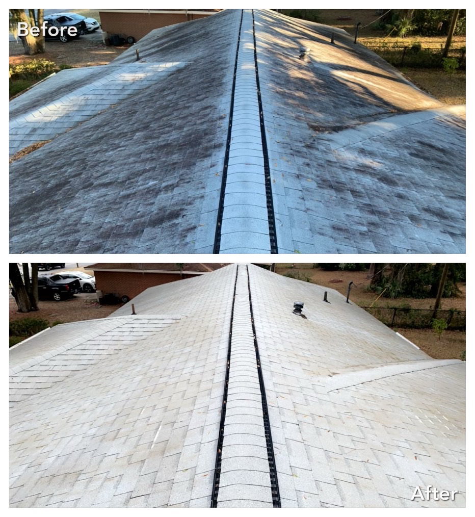 Driveway pressure washed