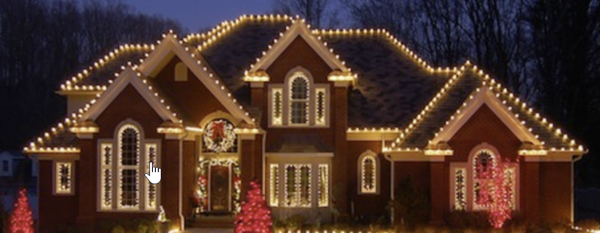 Christmas lights on home